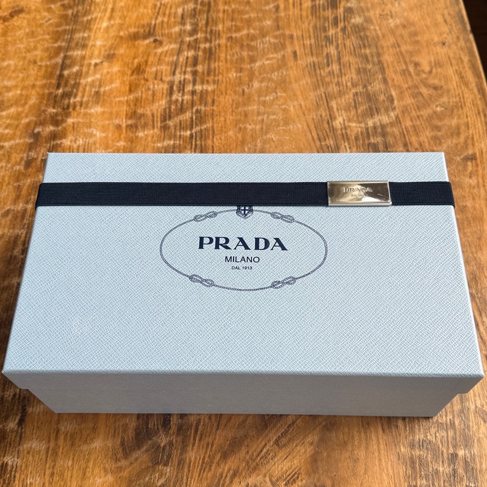 Prada Light Blue Textured Shoe Box